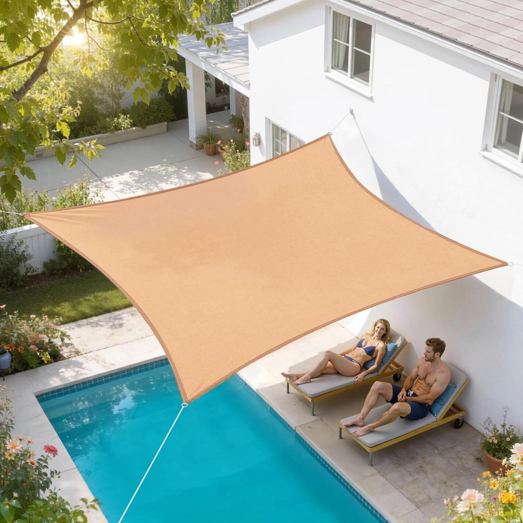 Vela ombreggiante 4x5m in HDPE 180 g/m² Traspirante Tenda a Vela Parasole Rettangolare Protezione Solare Respirante Anti UV Giardino Esterni Grigio