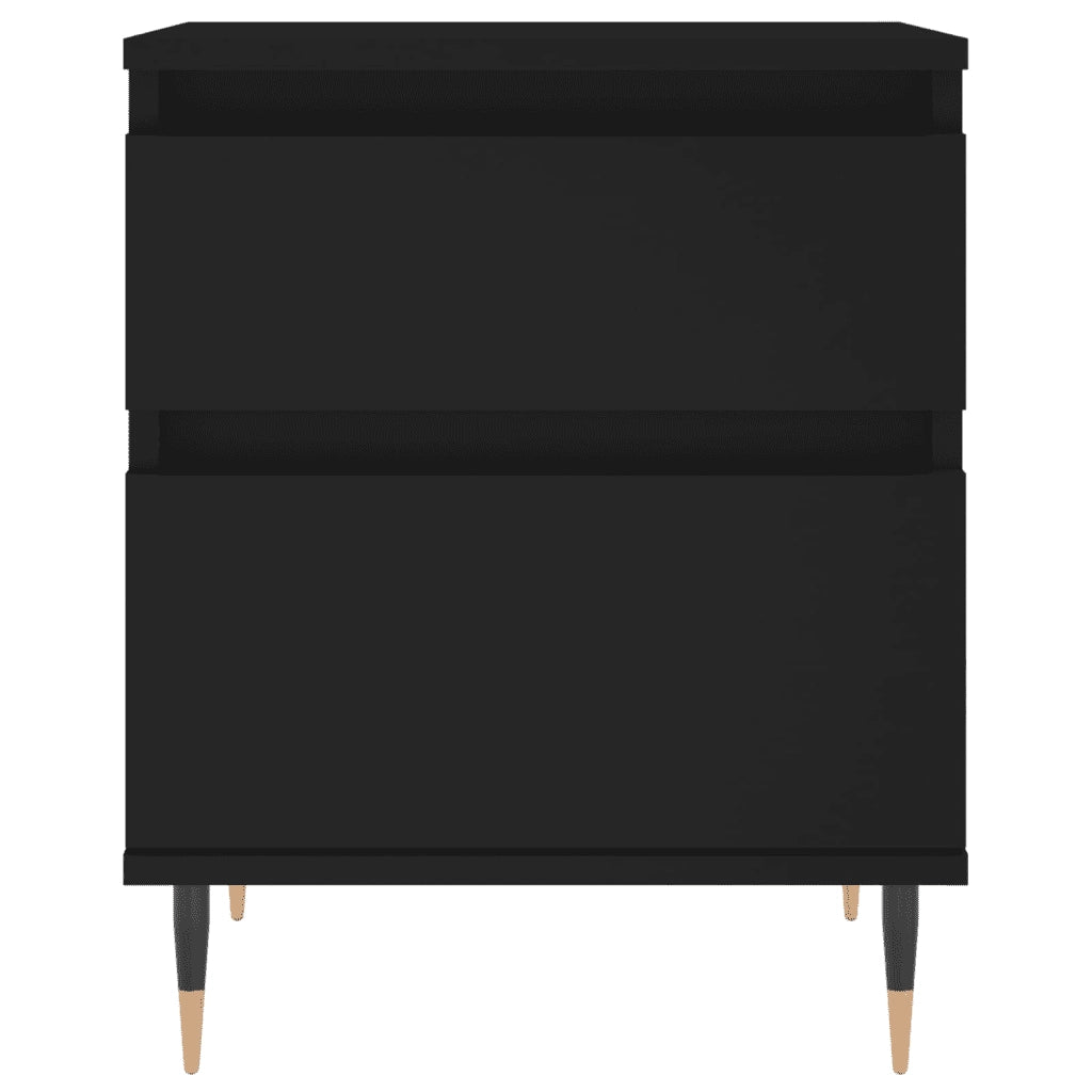 Comodino Nero 40x35x50 cm in Legno Multistrato 830654