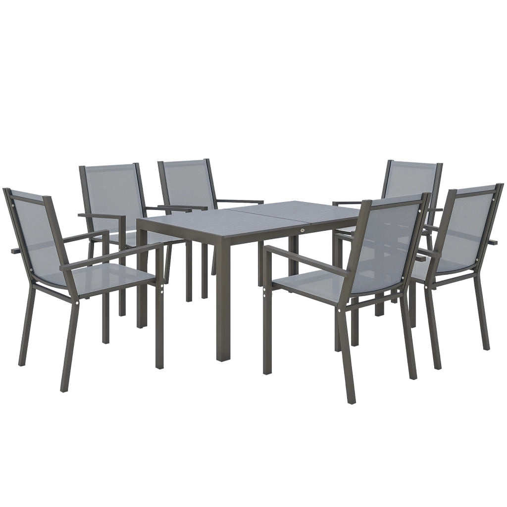 Set Tavolo e Sedie da Giardino ¨C zephmum ¨C Grigio Chiaro, Acciaio
