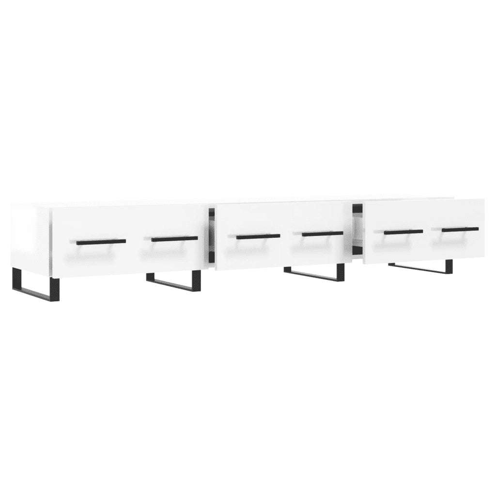 Mobile Porta TV Bianco Lucido 150x36x30 cm in Legno Multistrato 829174