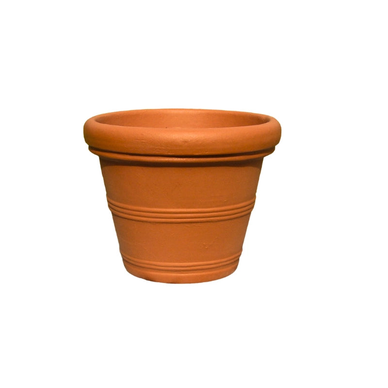 Cheonda - Garden Italia Vaso Campana Doppio Bordo Ø46 cm in Resina – Made in Italy, Resistente al Gelo e Antiurto Colore: TERRACOTTA
