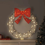 Ghirlanda con 80 LED Bianco caldo 90 x 90 x 9 cm Rattan