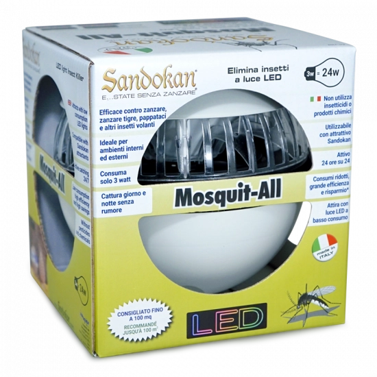 Elettroinsetticida " Mosquito All " ad aspirazione con Led UV