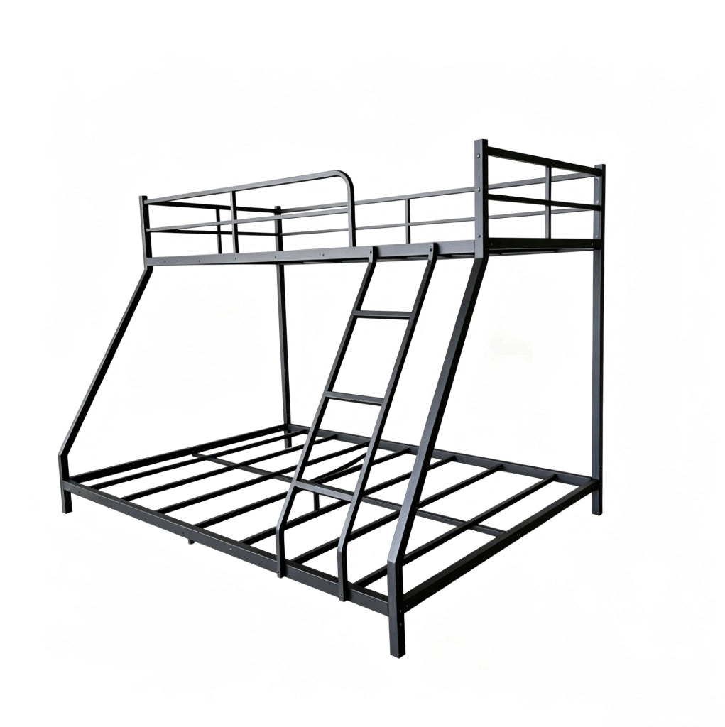 Letto a castello in metallo nero per materassi 80x190 e 130x190 cm