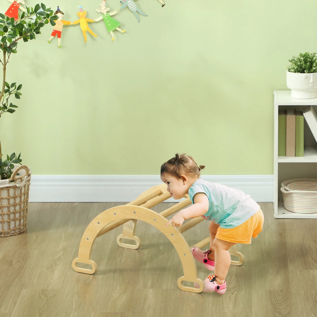 Letto a soppalco bambini in legno naturale con scala ¨C zephmum ¨C 90x200