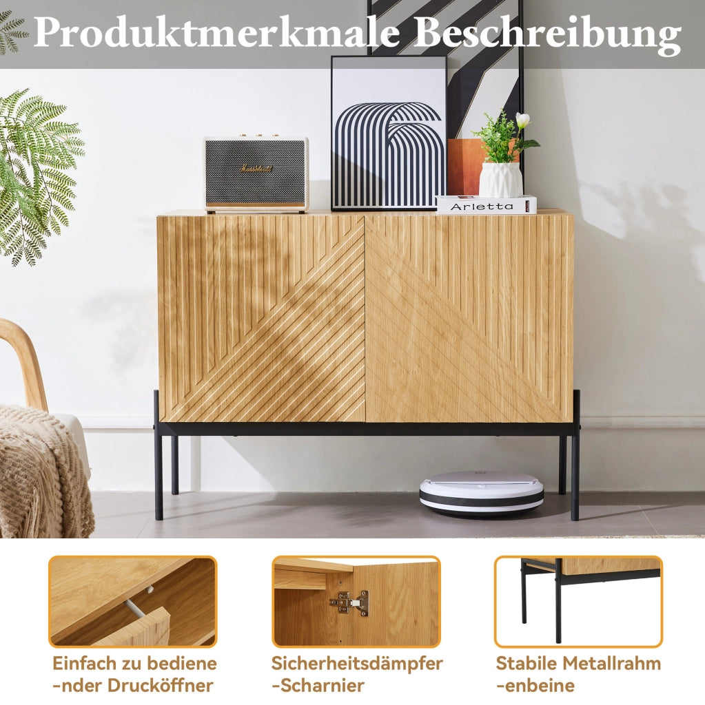Credenza moderna con 2 ante e gambe in metallo