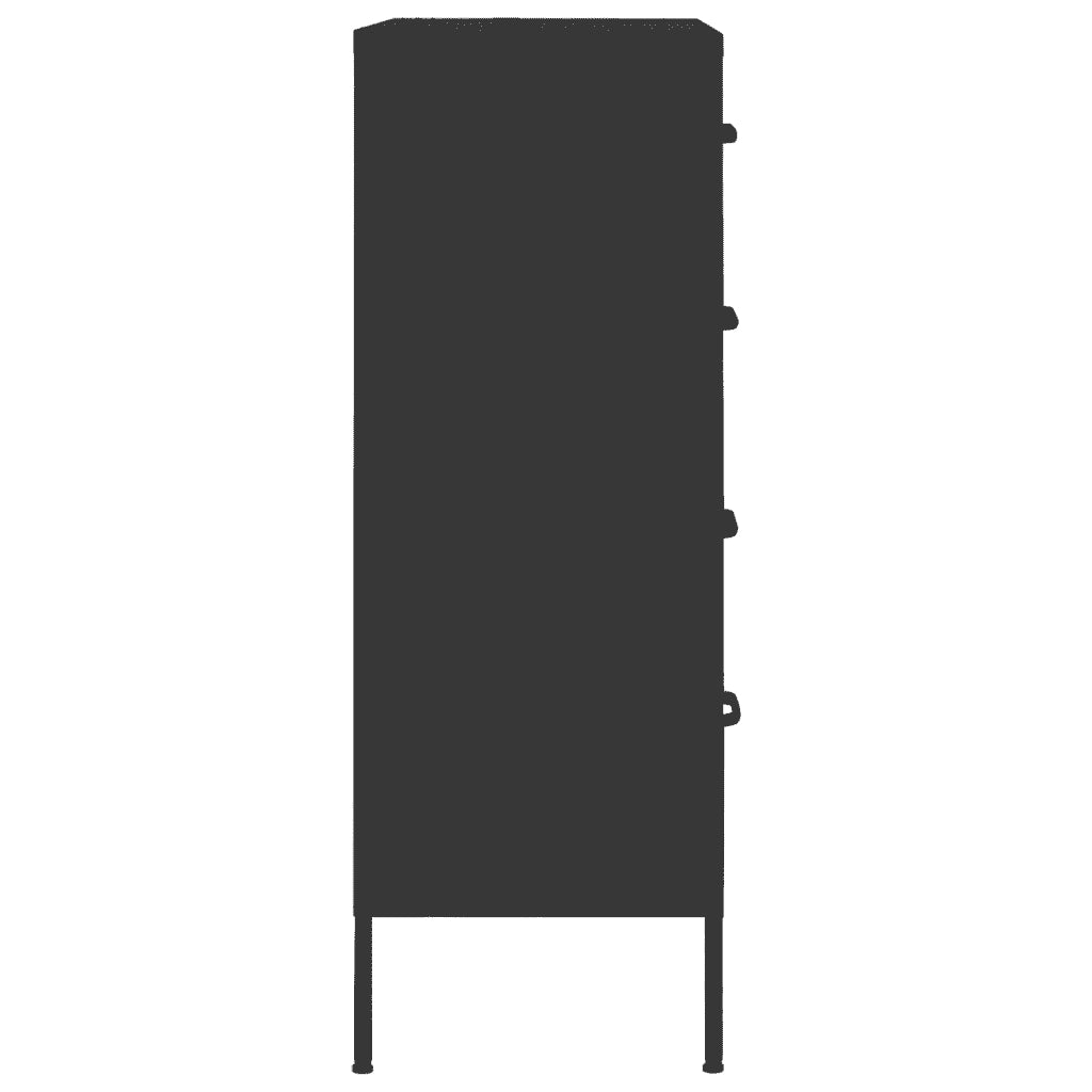 Cassettiera Nera 80x35x101,5 cm in Acciaio 336205