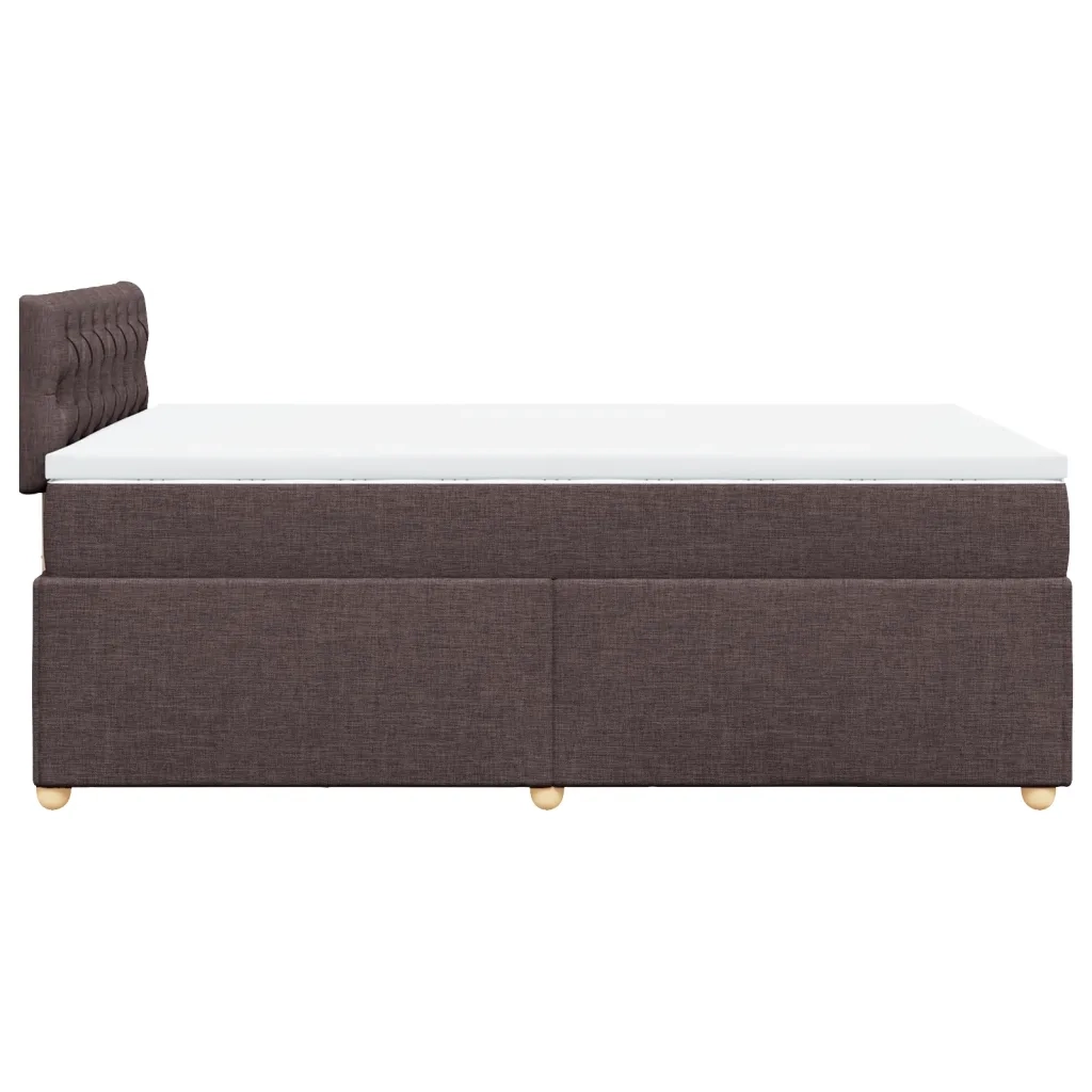 Giroletto a Molle con Materasso Marrone Scuro 120x190cm Tessuto