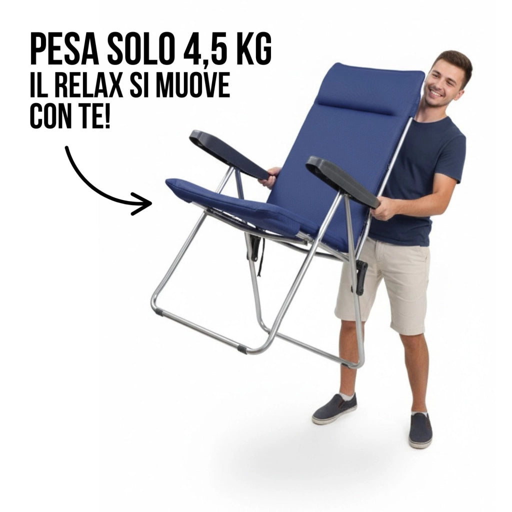 Marvin Sdraio da Giardino in Alluminio Reclinabile in 5 Posizioni Hawaii, Poltrona Sedia Sdraio con Cuscino Imbottito 4c