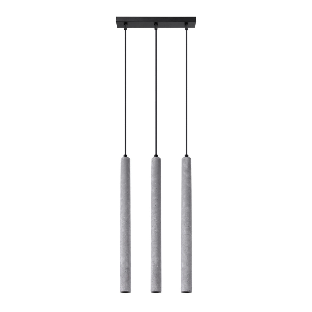 Lampada sospensione VELINO tripla cemento grigio 3xG9