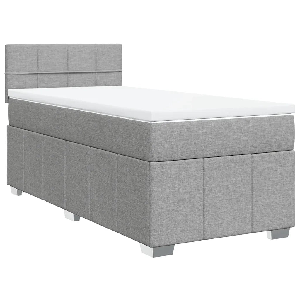 Giroletto a Molle con Materasso Grigio Chiaro 80x200 cm Tessuto
