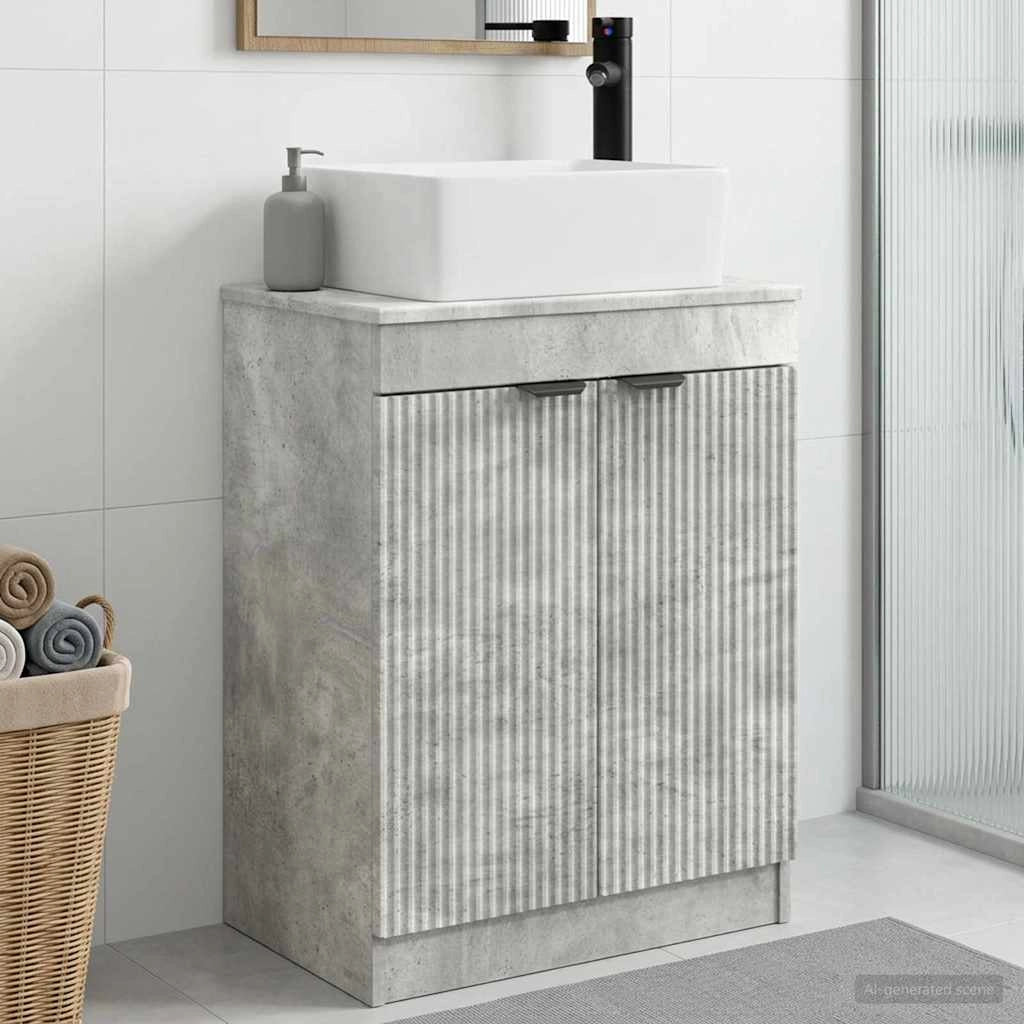 Mobile da bagno con lavabo Grigio Cemento 54 x 35 x 83 cm 890161