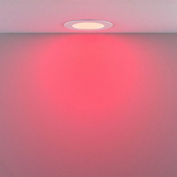 Faretto LED incasso pannello tondo slim DMX RGB multicolore luce calda 24V impermeabile cromoterapia box doccia bagno 12W foro 125mm