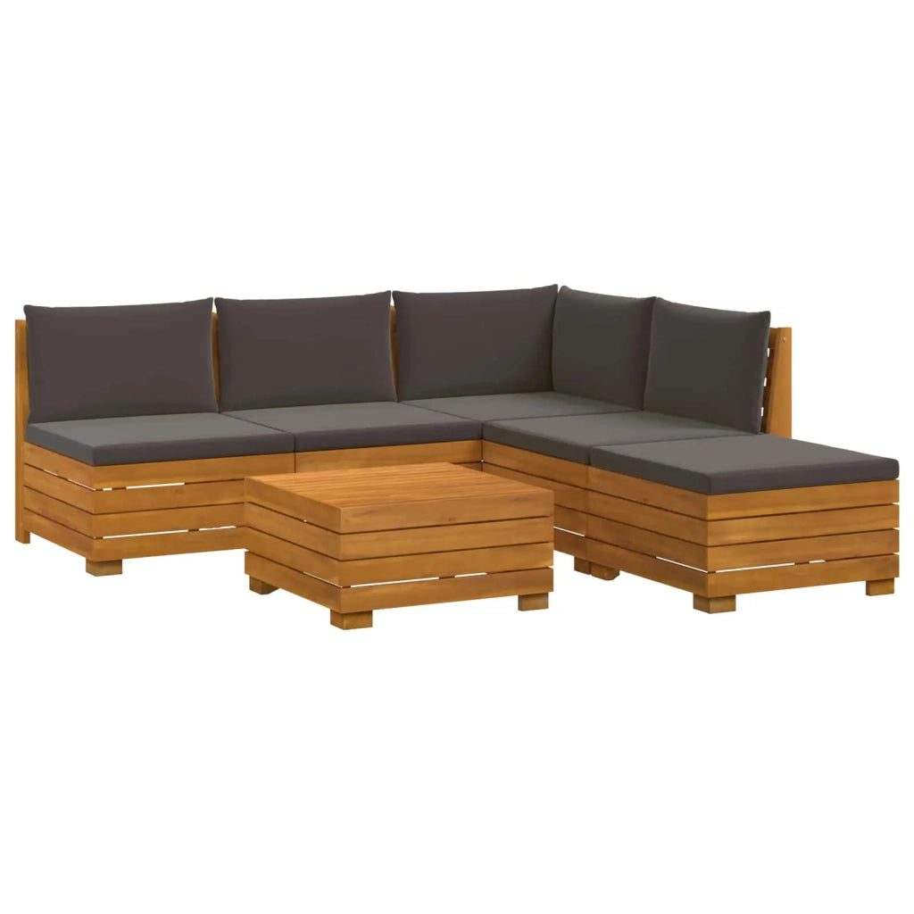 Set di divani da esterno con cuscino 6 Pezzo Marrone 3403114
