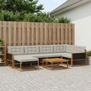 Set di divani da esterno 7 pcs Naturale e Grigio Chiaro 3381543