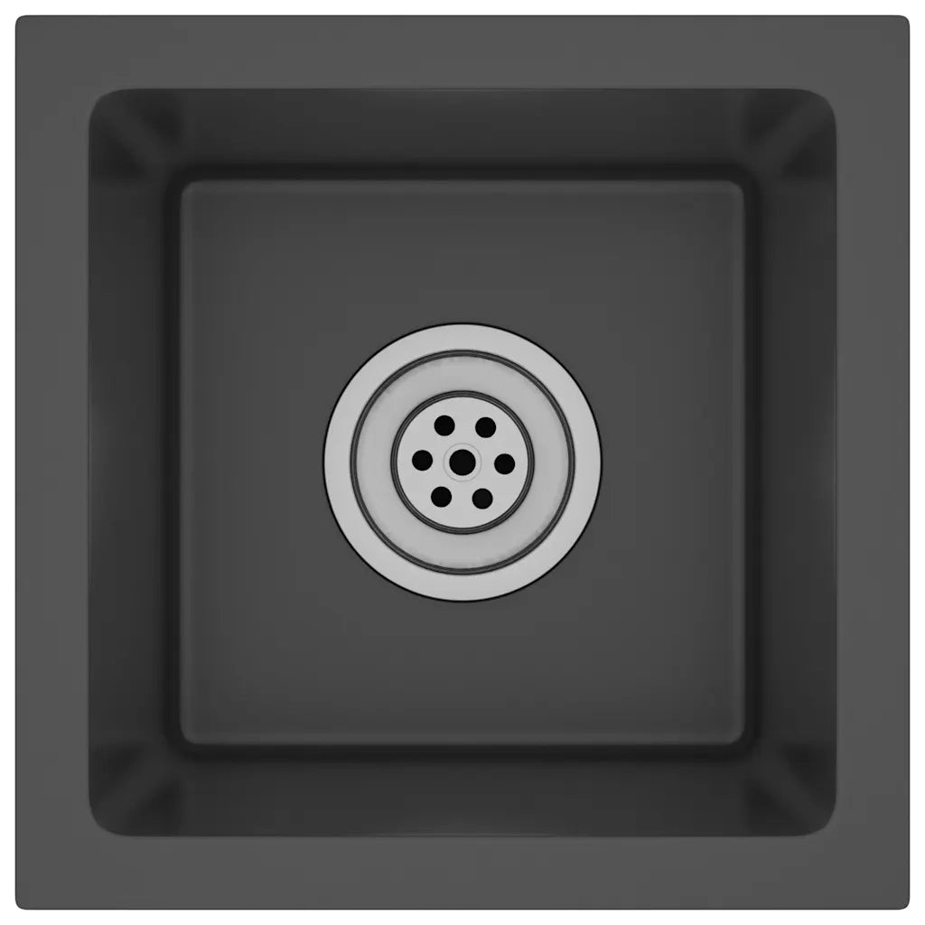Lavello da Cucina-Lavandino-Lavabo Artigianale Nero in Acciaio Inox 264708