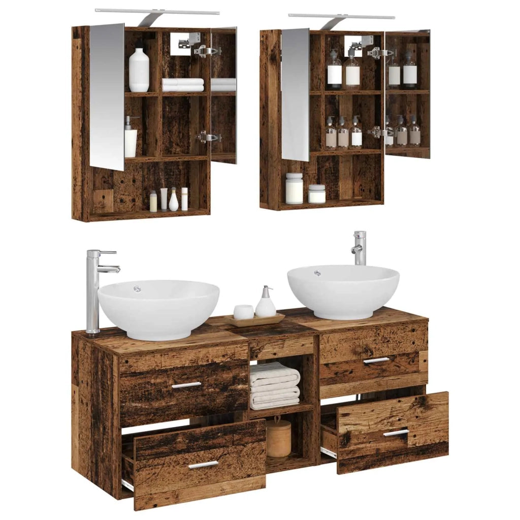 Set di mobili per il bagno 5 pcs Legno antico 3406965