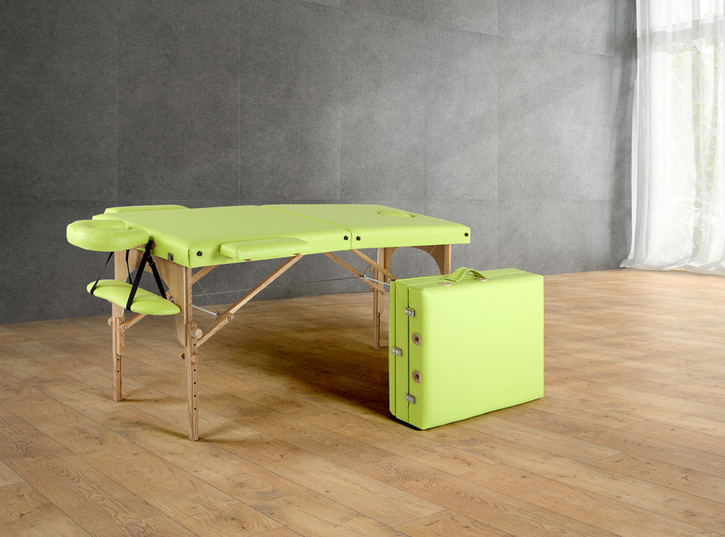 Lettino da Massaggio Fisioterapia Pieghevole con 2 Zone 182x57x60/80cm Benotti Koori Verde
