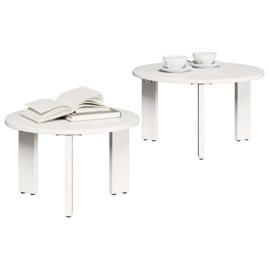 vidaXL Tavolino da salotto 2 pcs Bianco 47.5 x 47.5 x 27 cm