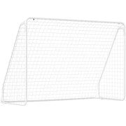 Porta da Calcio per Giardino 301x120x200 cm con 6 Picchetti a U in PE e Metallo Epossidico Bianco