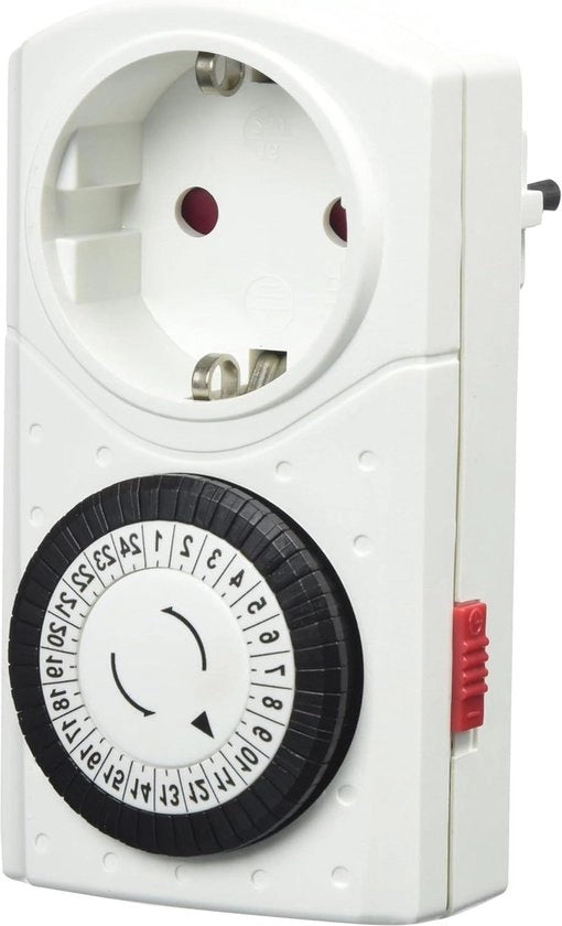 Timer meccanico mini - timer diurno - intervallo di commutazione 30 min - 3500 W - bianco