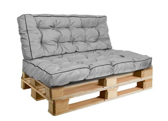 AIO FACTORY Cuscino da giardino impermeabile grigio 120x80 cm per panca in pallet