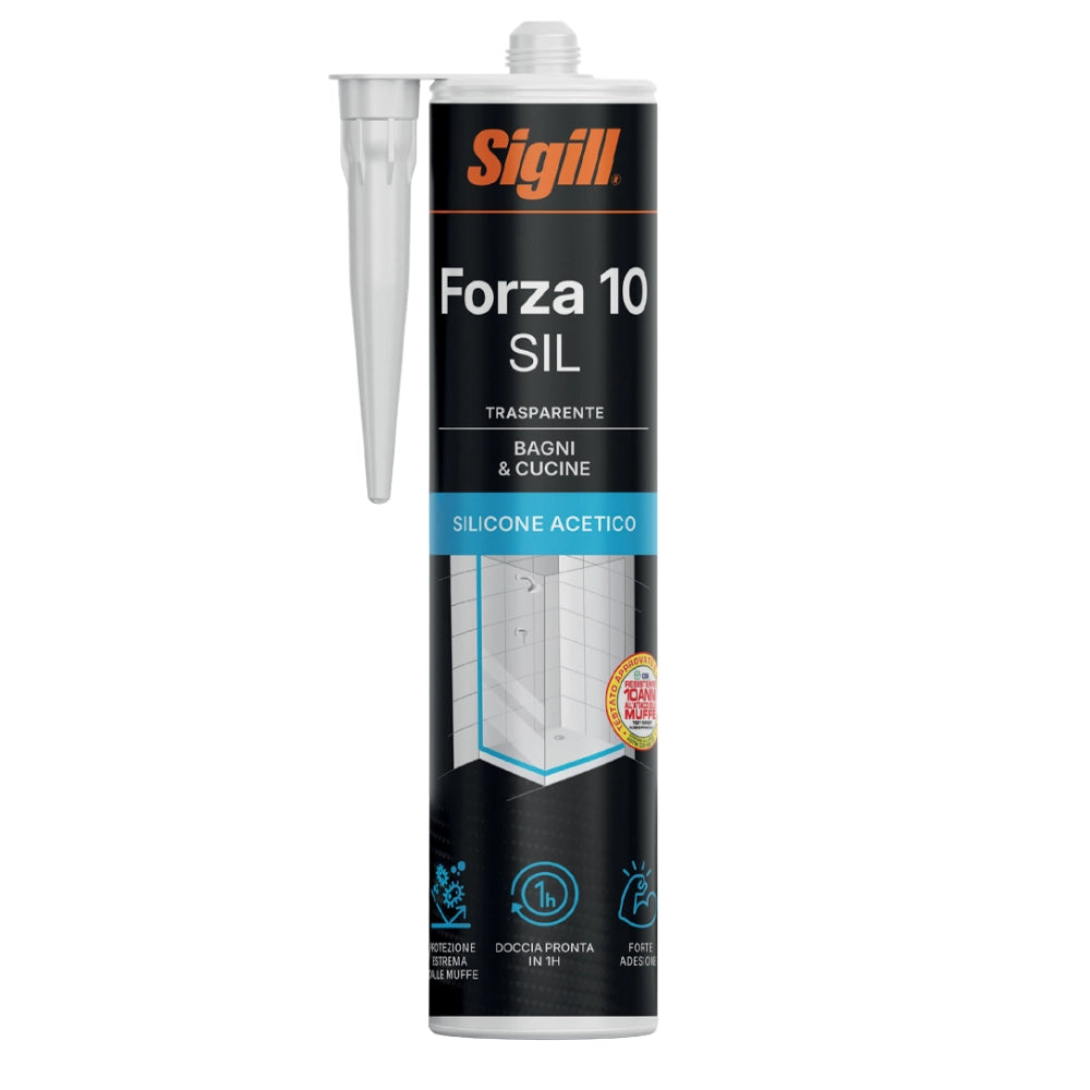 Forza 10 sil sigillante siliconico resistente alle muffe 280 ml *** colore- bianco, confezione 1