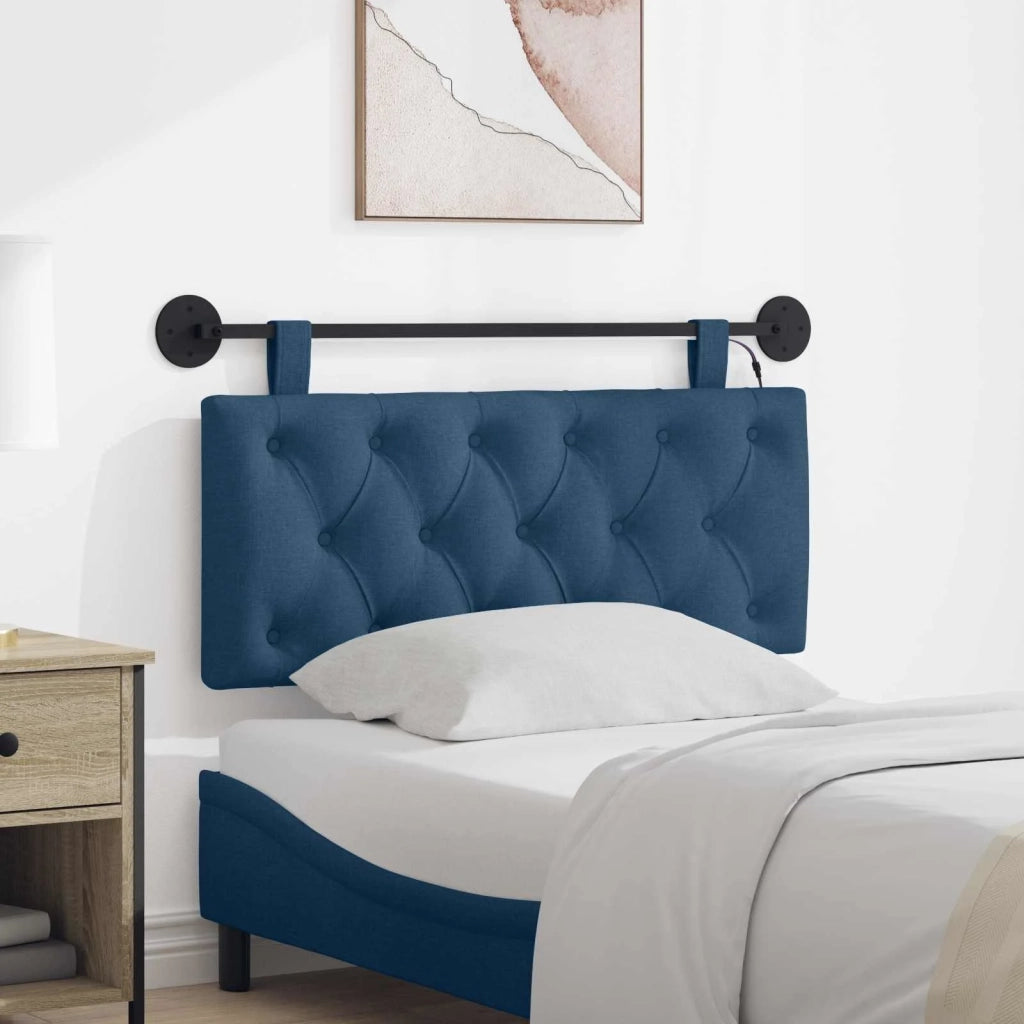 Testiera | Testata sospesa Con luce LED Blu Tessuto