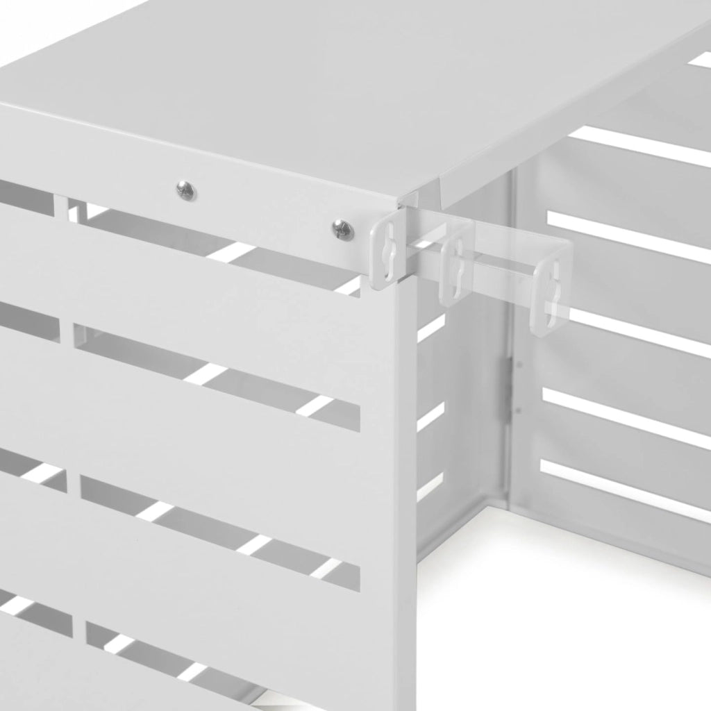 Copertura metallica bianca per condizionatore d'aria per unità esterna 95 x 48 x 80 cm