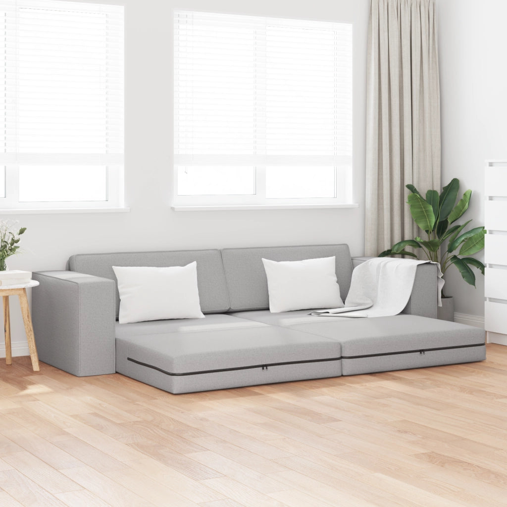 Divano Letto a Terra 2-in-1 Grigio Nuvola 245x150x60.5 cm Tessuto
