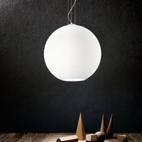 Sospensione Contemporanea Ufo Vetro Bianco 3 Luci E27 Ip20