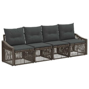 Set Divano da Giardino 4 pcs Grigio polyrattan 3435929