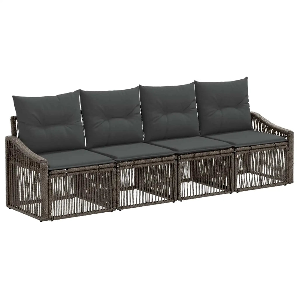 Set Divano da Giardino 4 pcs Grigio polyrattan 3435929