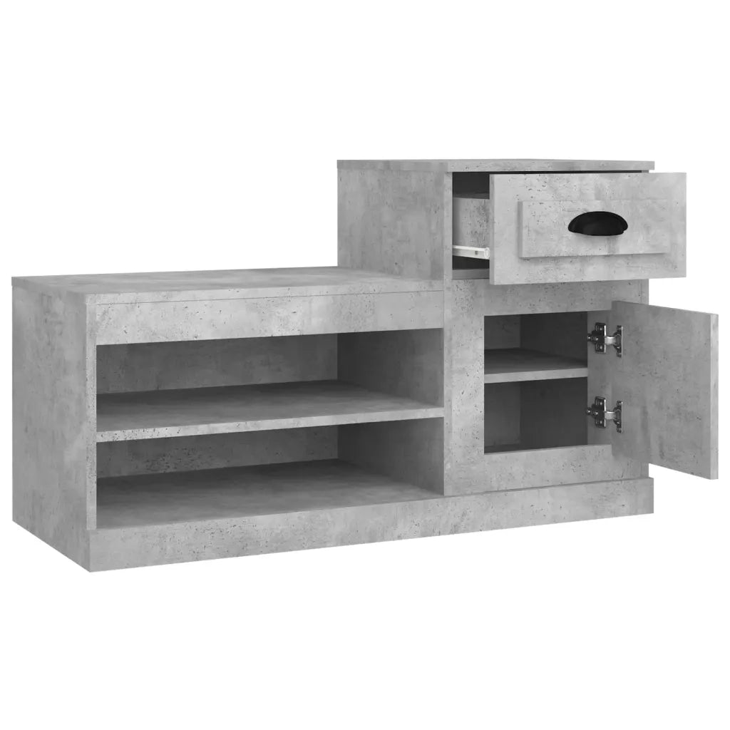 Scarpiera-Scaffale per scarpe Grigio Cemento 100x42x60 cm in Legno Multistrato