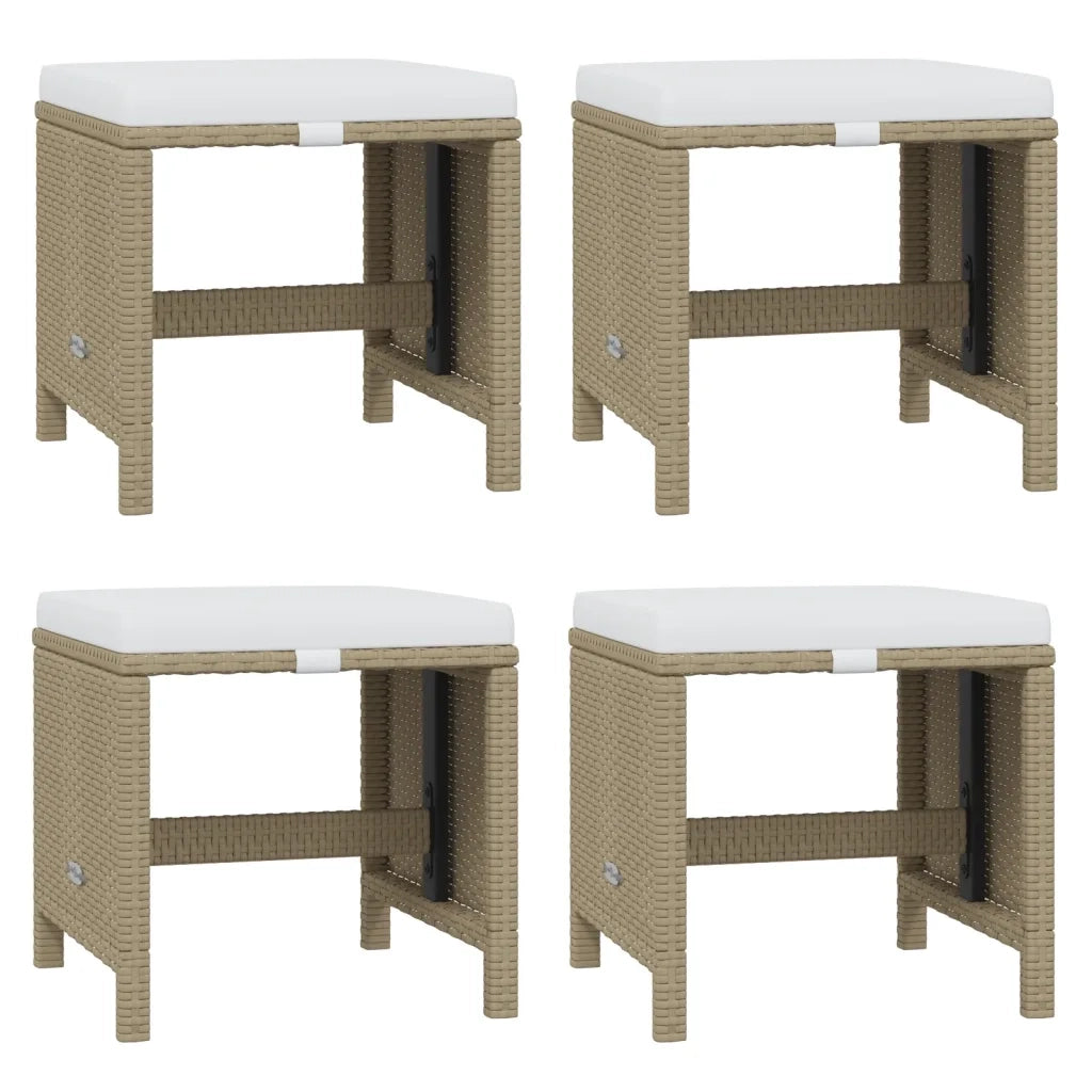 Set da Pranzo per Giardino 17pz con Cuscini in Polyrattan Beige 3095637