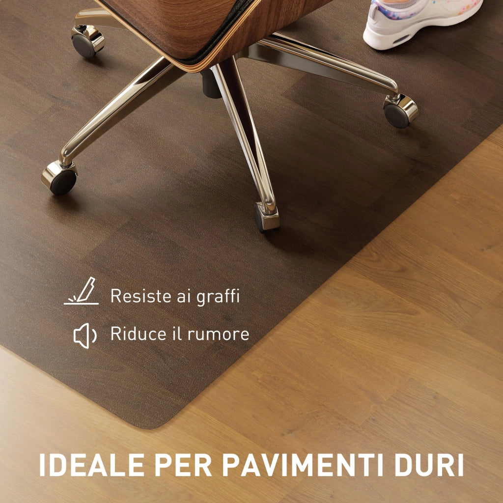 Tappetino per Sedia Ufficio Salvapavimento 120x90 cm in Plastica Nera Trasparente