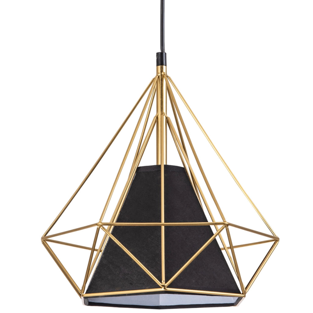 Lampada a sospensione Polux Hira industriale oro/nera E27 Ø28