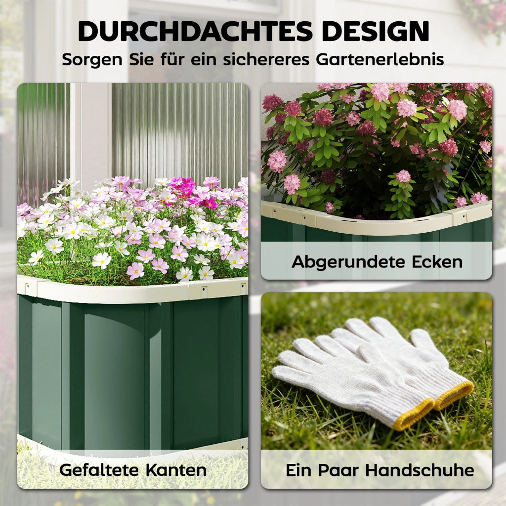 Hochbeet in Acciaio ¨C zephmum ¨C Verde Chiaro 136x52x31 cm
