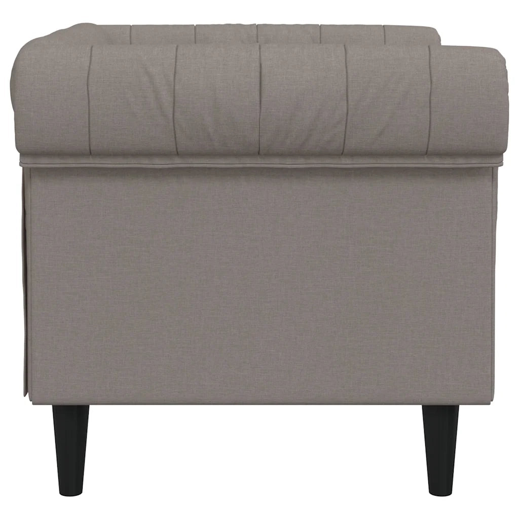 Divano Sedia-Poltrona Chesterfield Tortora in Tessuto