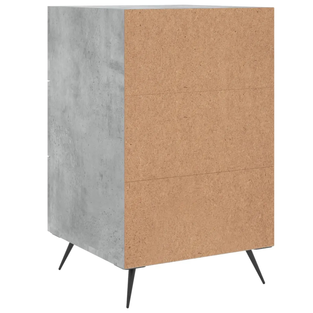 Comodino Grigio Cemento 40x40x66 cm in Legno Multistrato 827632