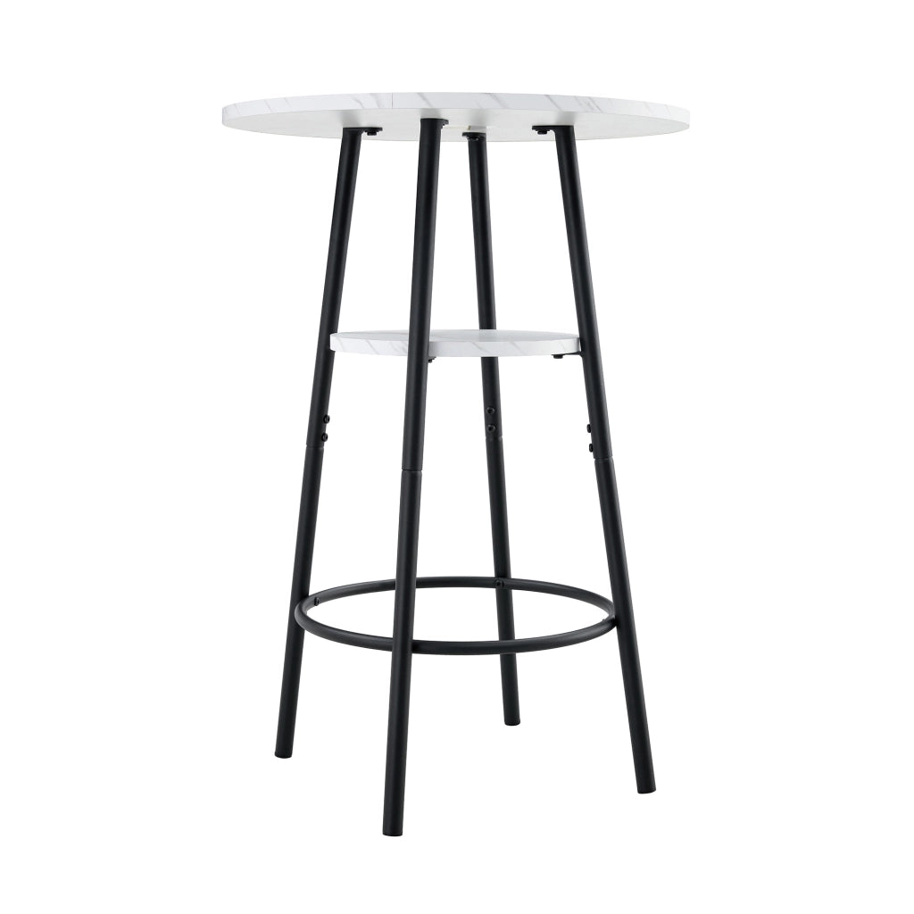 Bancone moderna con ripiano - Zephmum- Marmo bianco, telaio nero, ?60x89cm