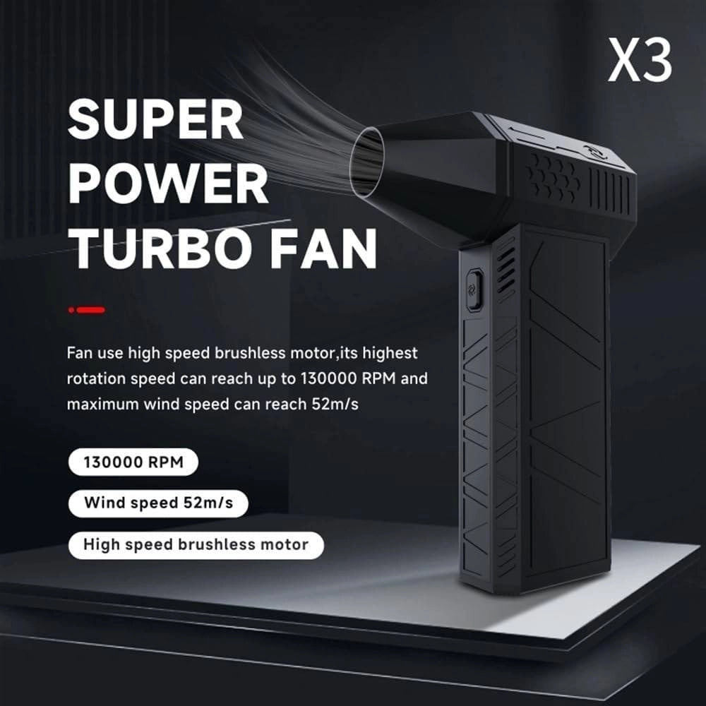 Trade Shop - Mini Ventilatore Portatile A Batterie Ricaricabile Potente Super Getto Di Aria -