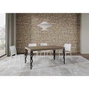 Tavolo allungabile 160/244x80 cm Karamay telaio Antracite - Tortora