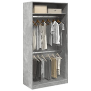 Armadio Grigio Cemento 100x50x200 cm in Legno Multistrato