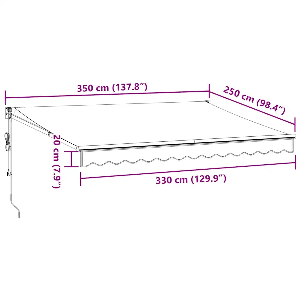 Tenda da Sole Retrattile Automatica Bordò 350x250 cm 3215304