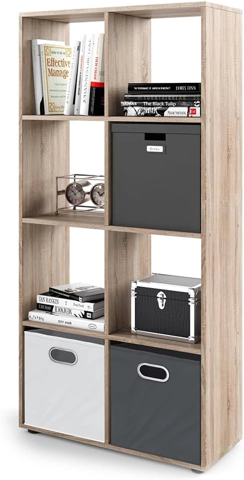 Scaffale Scutum, Sonoma, 143 x 72 cm, per l’utilizzo come divisorio o come libreria aperta