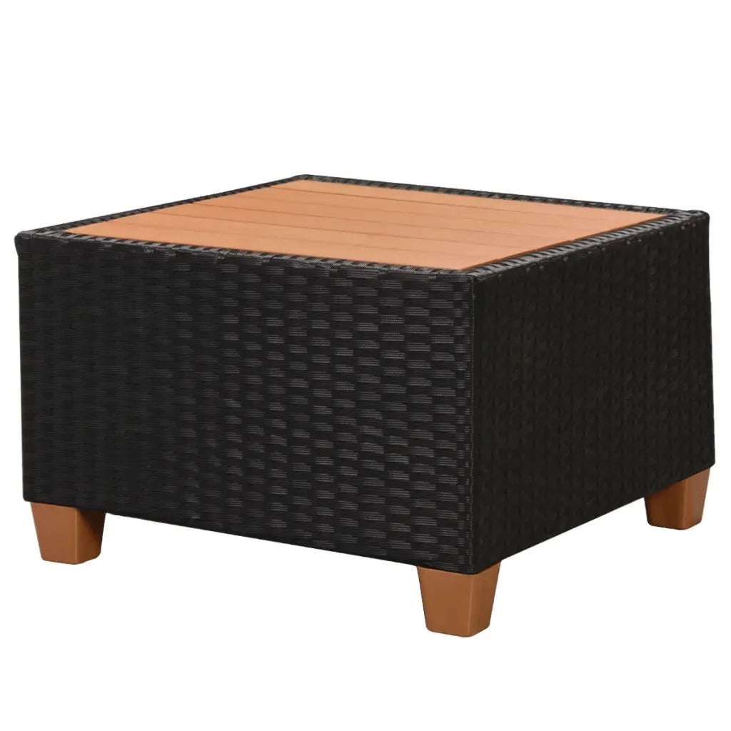 Set Divani da Giardino 4 pz con Cuscini in Polyrattan Nero 43003