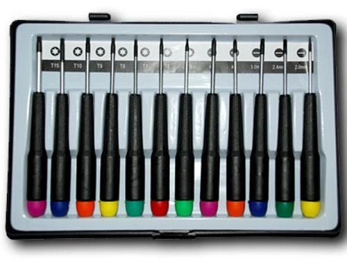 SET 12 CACCIAVITI TORX PER CELLULARE OROLOGI PRECISIONE PUNTE DI PRECISIONE