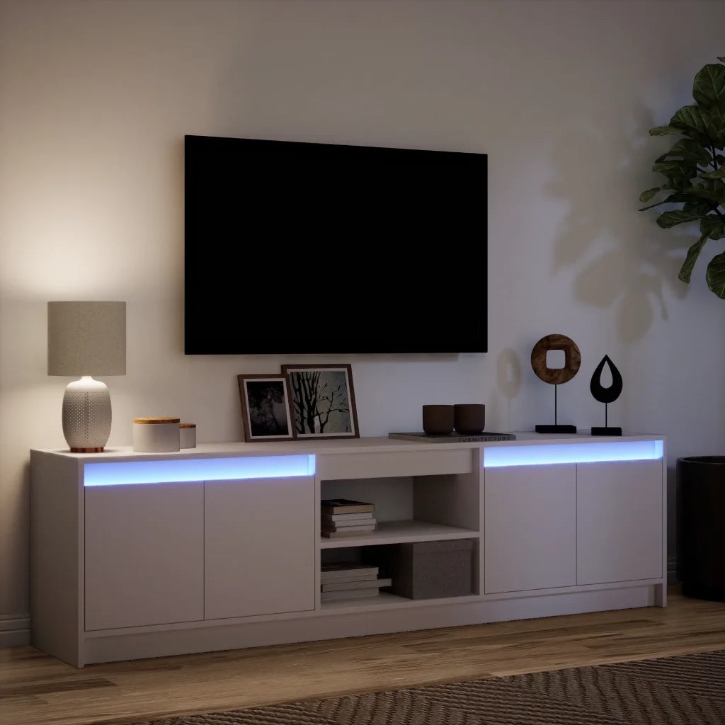 vidaXL Mobile Porta TV con LED Bianco 180x34x50cm in Truciolato