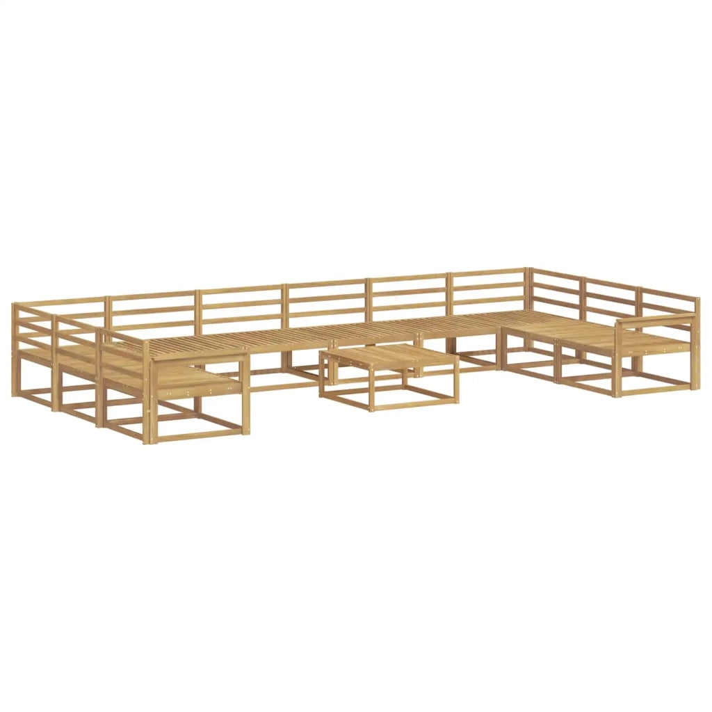 Set di divani da esterno 11 pcs Bianco Legno di Acacia Massello 3387128